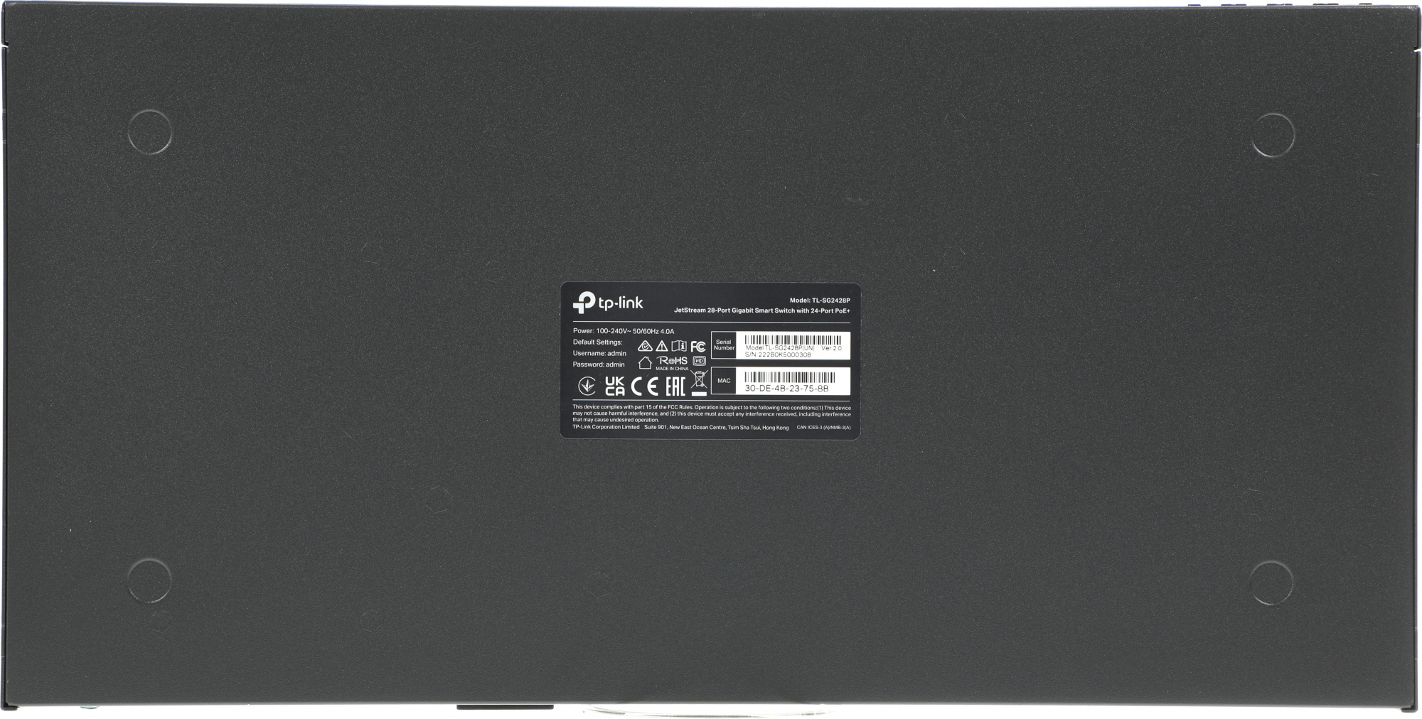 Коммутатор TP-Link SG2428P (L2+) 24x1Гбит/с 4SFP 24PoE+ 250W управляемый