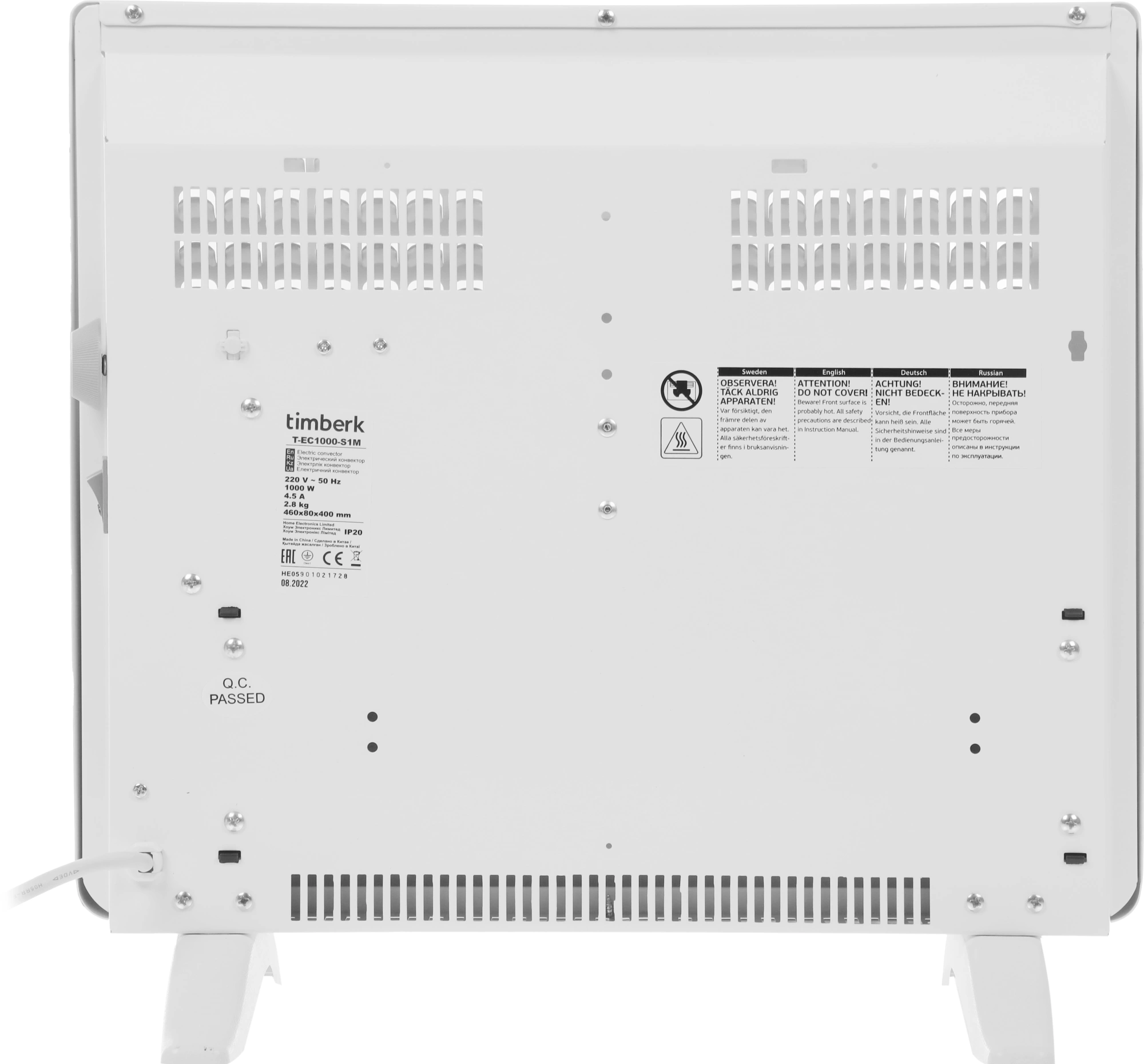 Конвектор Timberk Legend T-EC1000-S1M 1000Вт белый