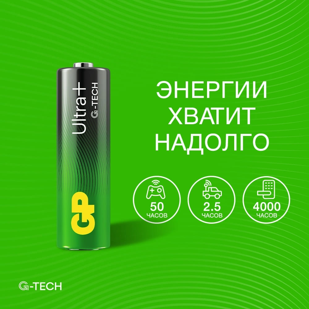 Батарея GP Ultra Plus Alkaline 15AUPA21-2CRB8 AA (8шт) блистер