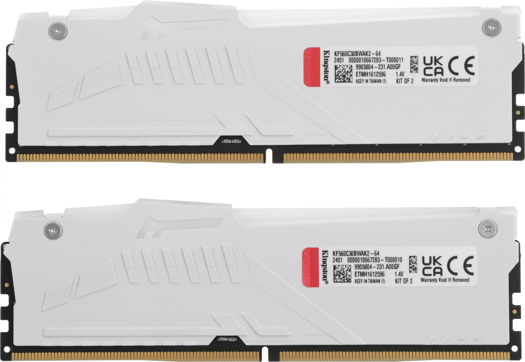 Память DDR5 2x32GB 6000MHz Kingston KF560C30BWAK2-64 Fury Beast RGB RTL Gaming PC5-48000 CL30 DIMM 288-pin 1.4В kit single rank с радиатором Ret