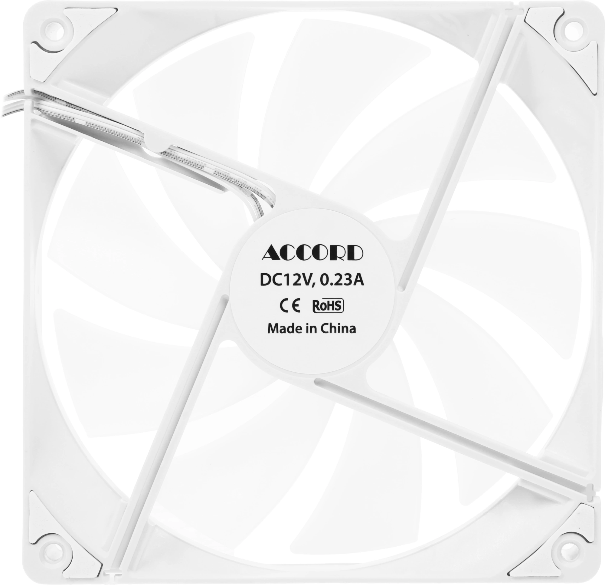 Вентилятор для корпуса Accord ACC-C14 ARGB 140х140x25 белый 3-pin 24.9дБ (ACC-C14 ARGB WHITE) brown box