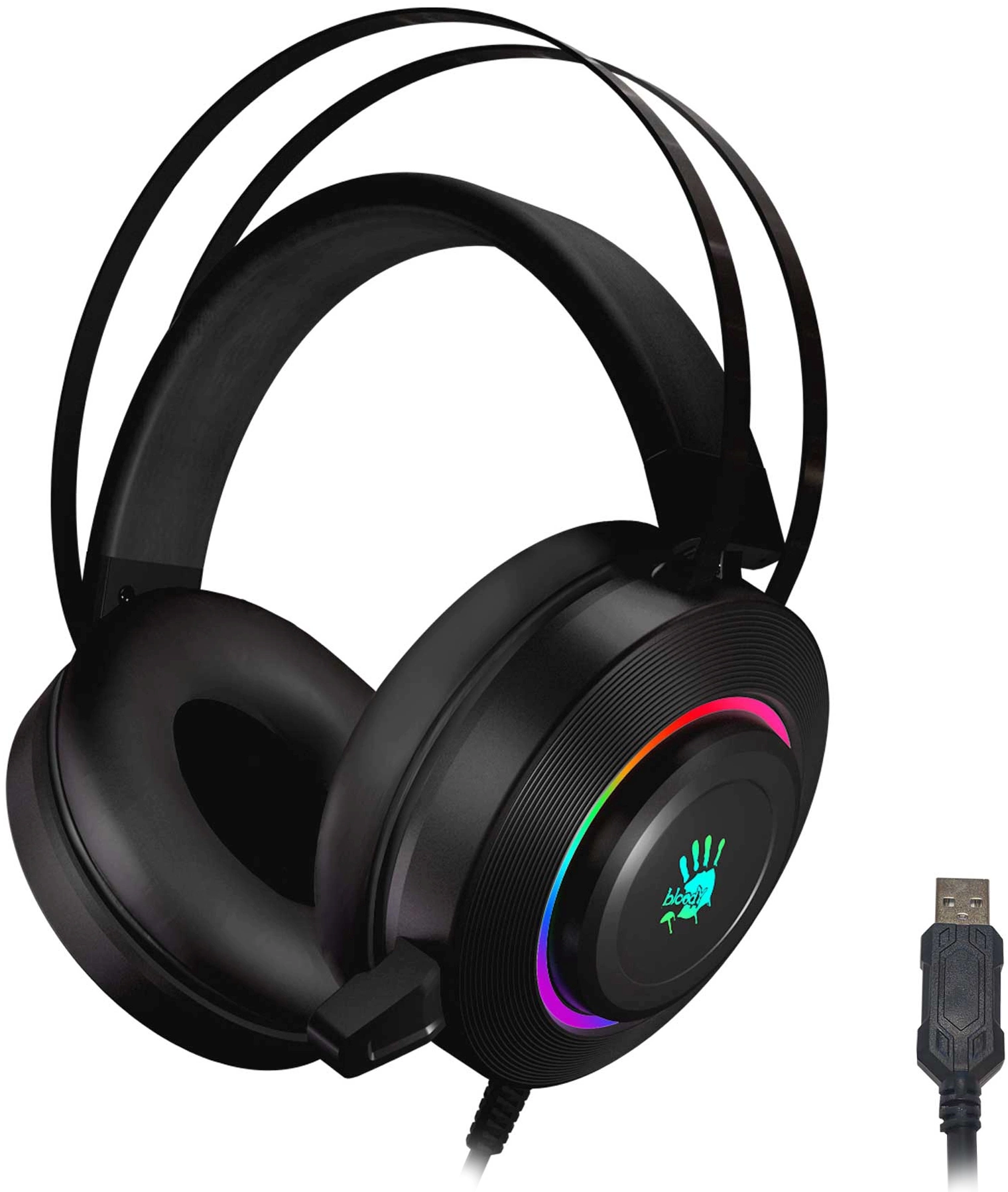 Наушники с микрофоном A4Tech Bloody G521 черный 2.3м мониторные USB оголовье (G521 (BLACK))