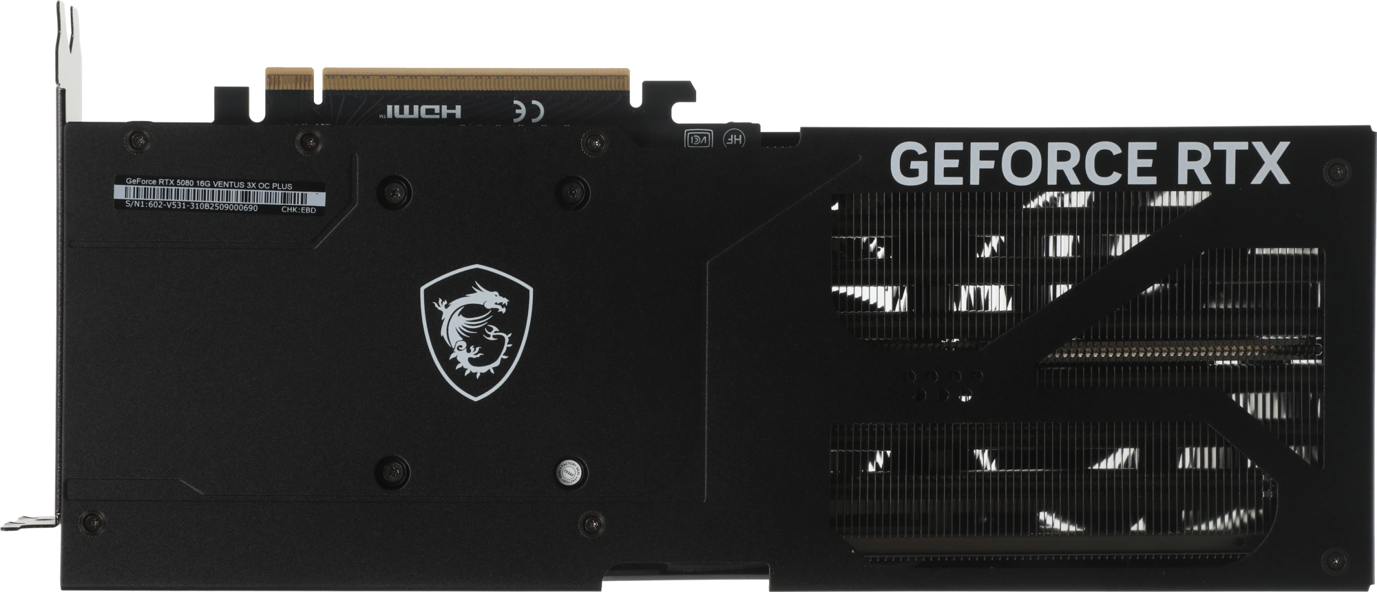 Видеокарта MSI PCI-E 5.0 RTX 5080 16G VENTUS 3X OC PLUS NVIDIA GeForce RTX 5080 16Gb 256bit GDDR7 2640/30000 HDMIx1 DPx3 HDCP Ret