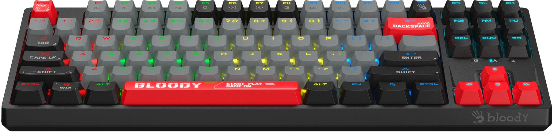 Клавиатура A4Tech S87 Energy механическая черный USB for gamer LED (S87 USB ENERGY RED) кабель 1.8м