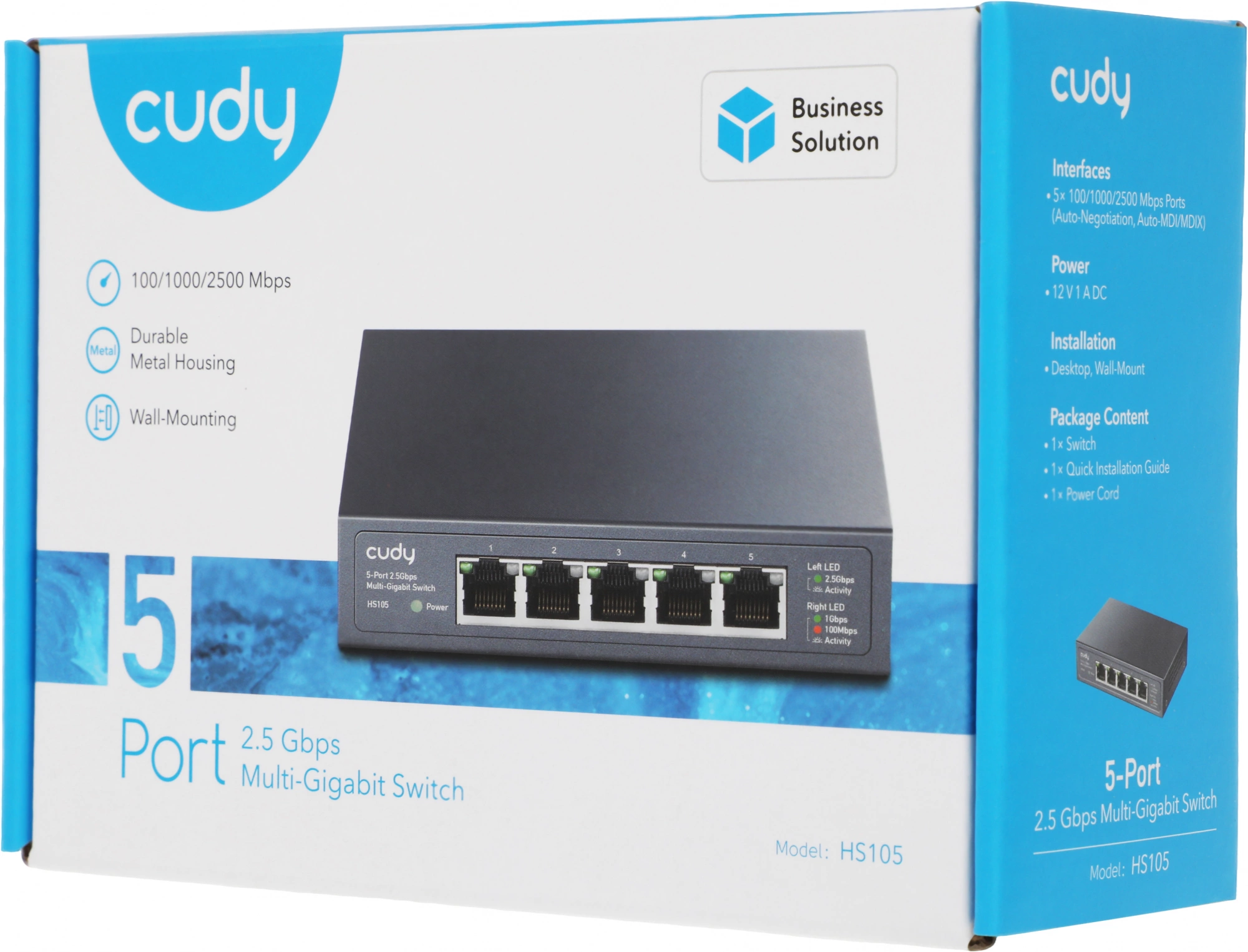 Коммутатор Cudy HS105 (L2) 5x2.5Гбит/с неуправляемый
