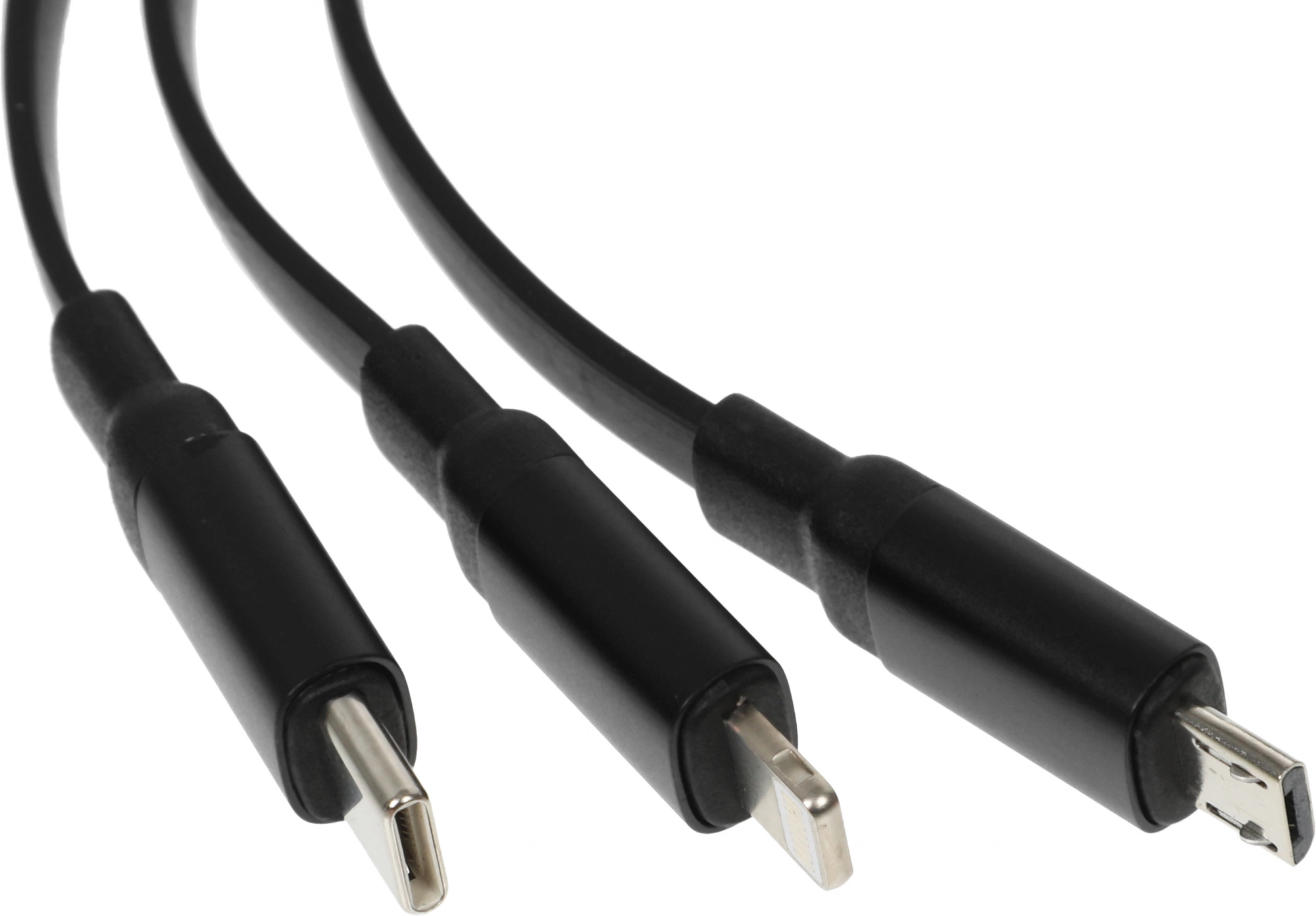 Кабель Hoco X78 Easy pull storage 3-in-1 91290 USB (m)-Lightning (m)/USB Type-C (m)/micro USB (m) 1м черный
