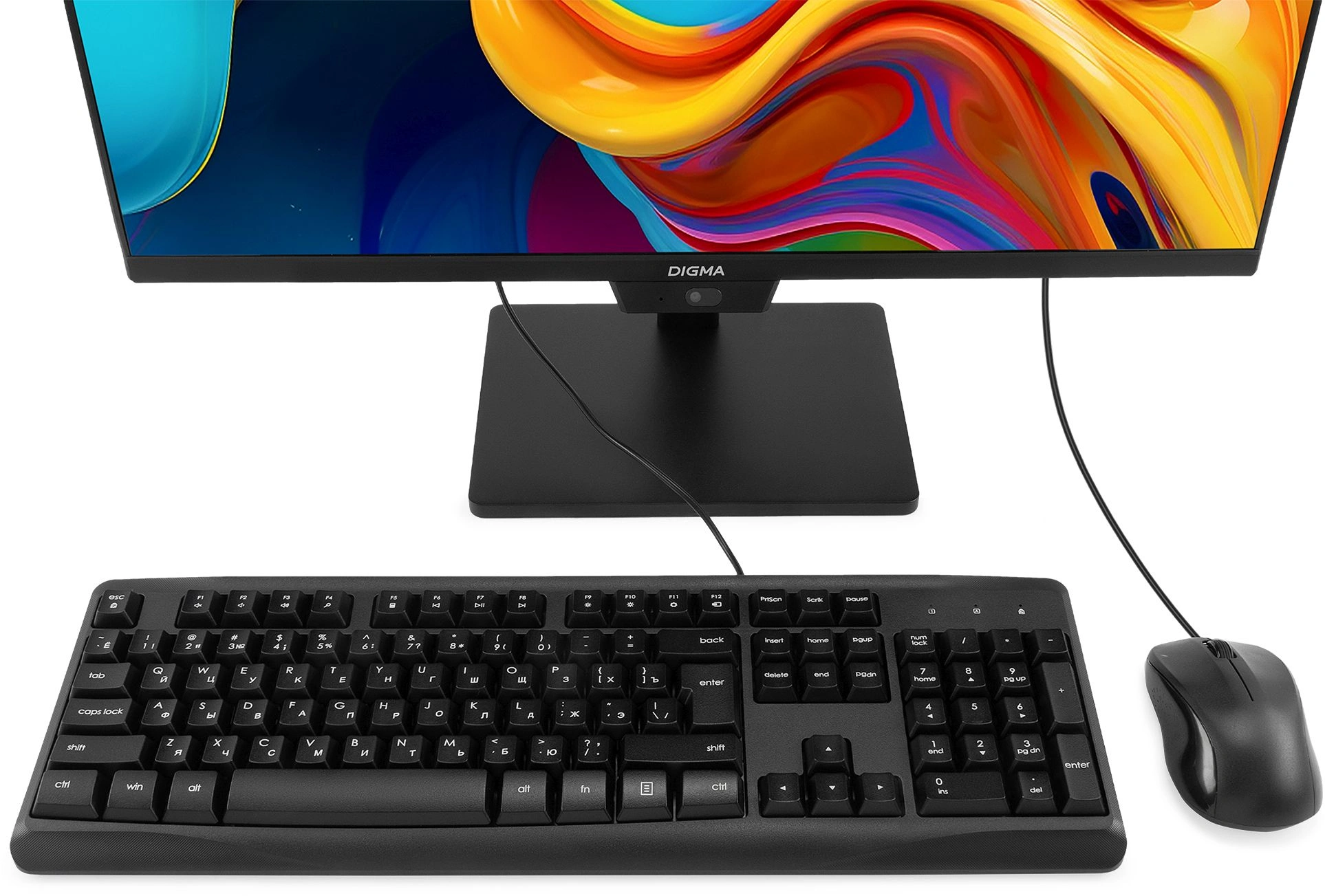 Моноблок Digma Action 23.8" Full HD N95 (1.7) 8Gb SSD256Gb UHDG CR Windows 11 Pro GbitEth WiFi BT 60W клавиатура мышь Cam черный 1920x1080