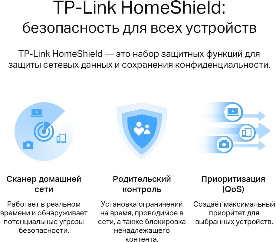 Роутер беспроводной TP-Link Archer AX53 AX3000 10/100/1000BASE-TX черный