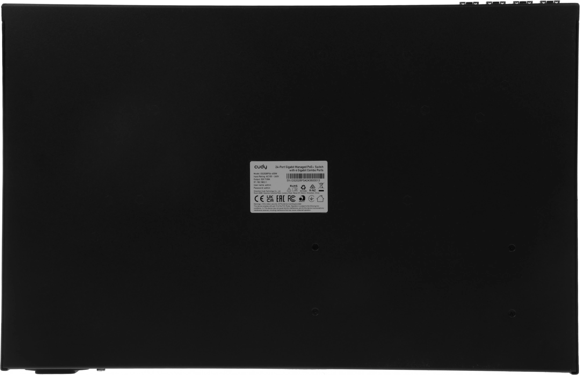 Коммутатор Cudy GS2028PS4-400W (L2) 28x1Гбит/с 4xКомбо(1000BASE-T/SFP) 24PoE 400W управляемый