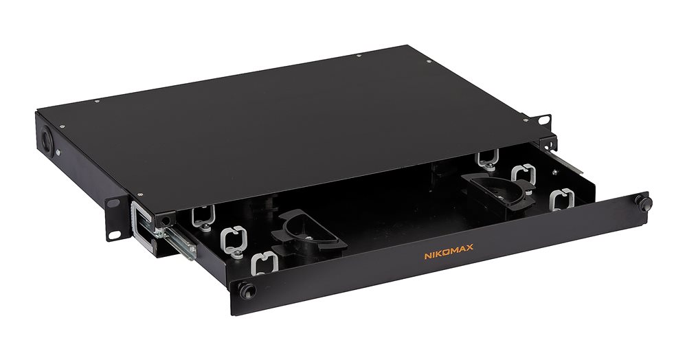 NMC-OKFP-SL-1U-BK - Органайзер оптический  NIKOMAX 19", 1U, металлический, с пластиковыми направляющими, черный.