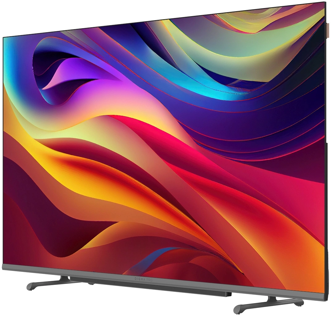 Телевизор QLED Digma Pro 43" QLED 43L Google TV Frameless черный/серебристый 4K Ultra HD 120Hz HSR DVB-T DVB-T2 DVB-C DVB-S DVB-S2 USB WiFi Smart TV