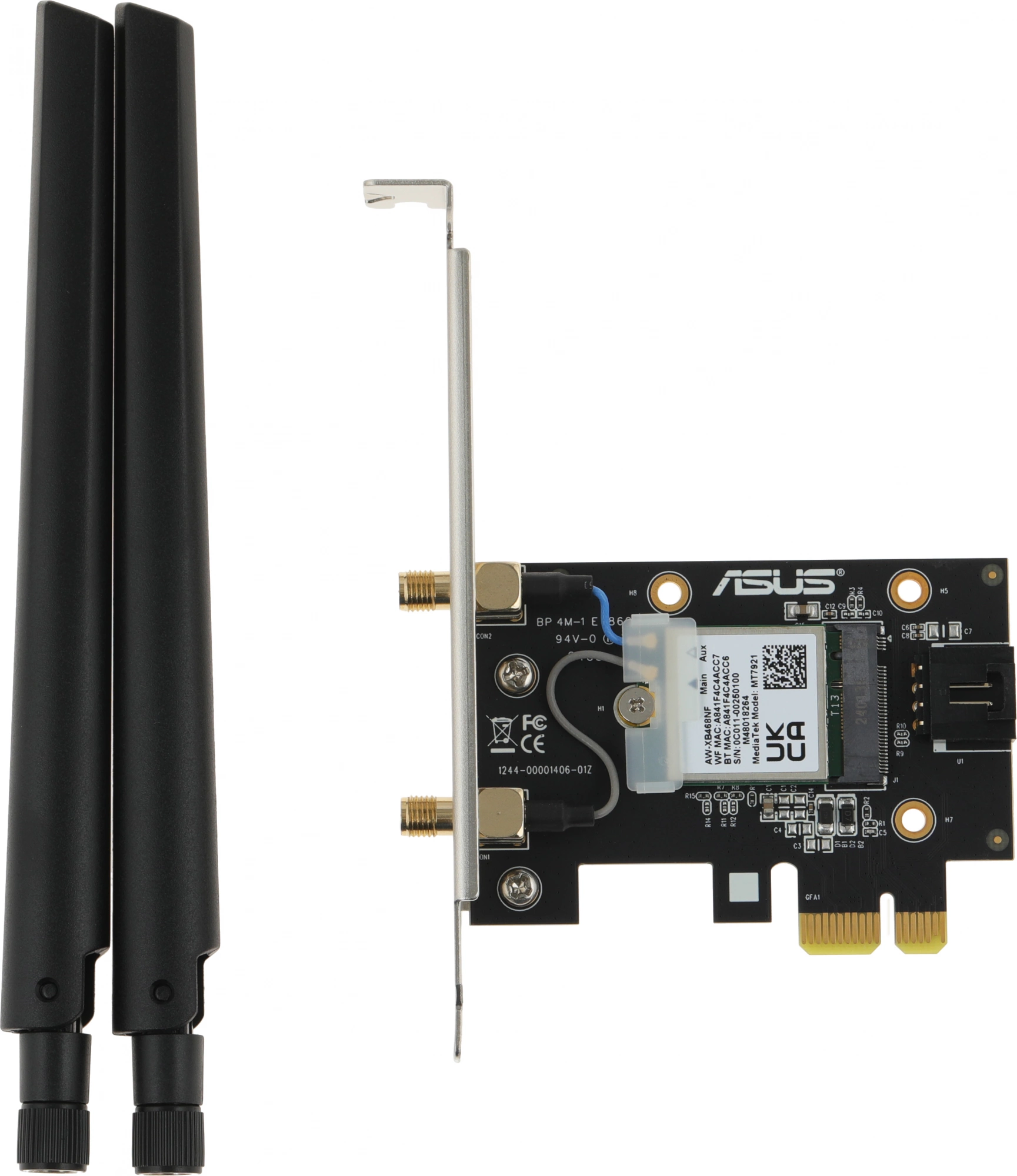 Сетевой адаптер Wi-Fi + Bluetooth Asus PCE-AX1800 AX1800 PCI Express (ант.внеш.съем) 2ант.