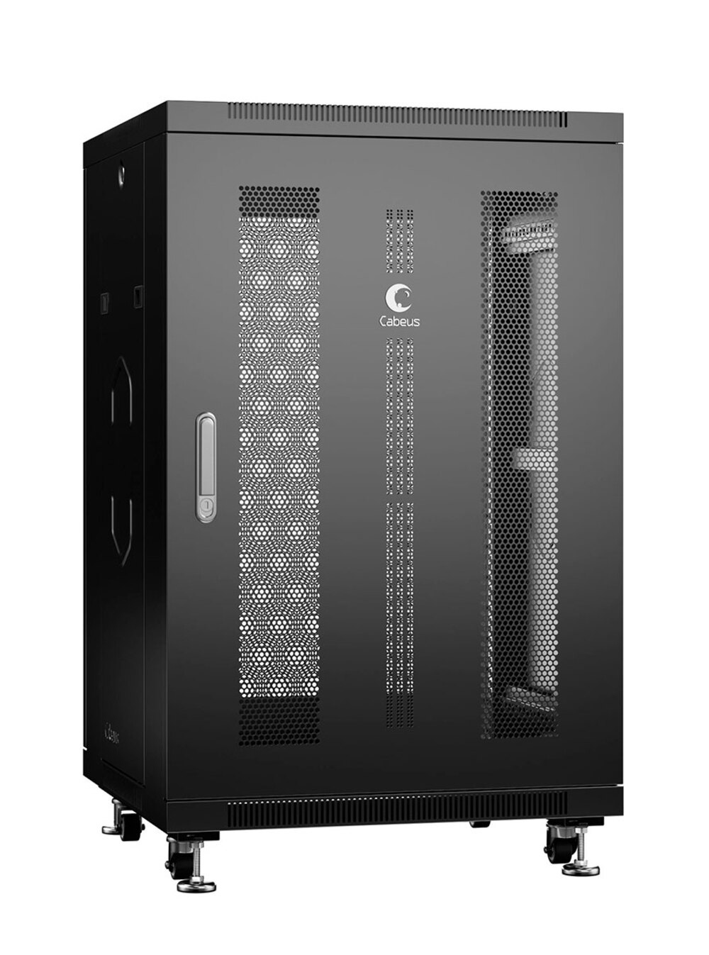 Cabeus ND-05C-18U60/100-BK - Шкаф монтажный телекоммуникационный 19" напольный для распределительного и серверного оборудования 18U 600x1000x988mm (ШхГхВ) передняя и задняя