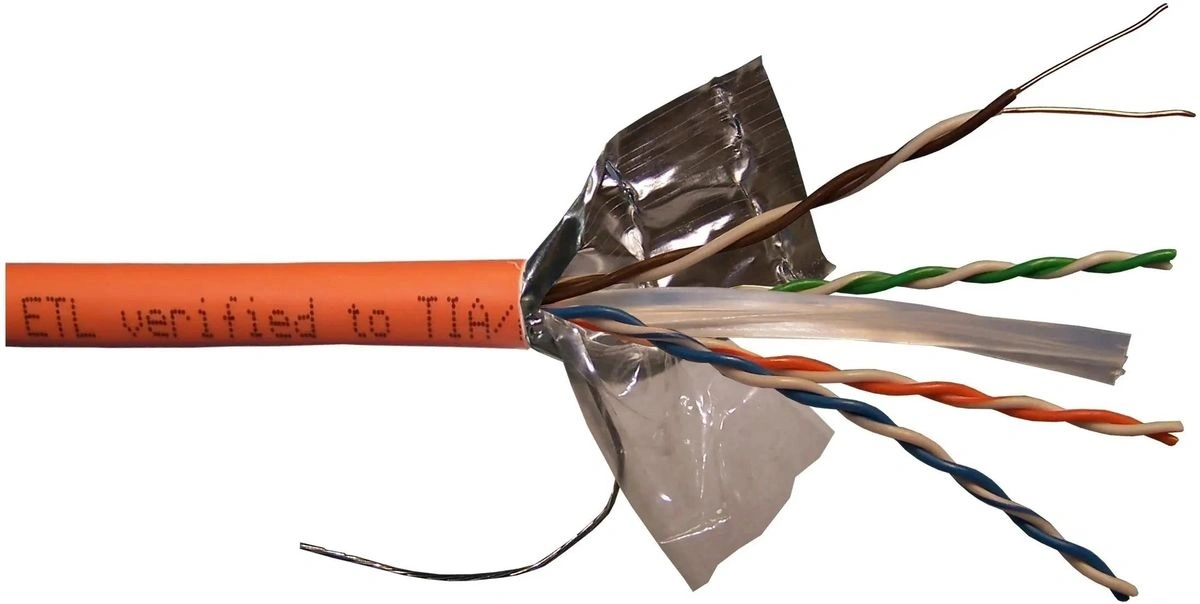 Кабель информационный Lanmaster LAN-6EFTP-HFLT-OR кат.6 FTP 4 пары 23AWG LSZH внутренний 305м оранжевый