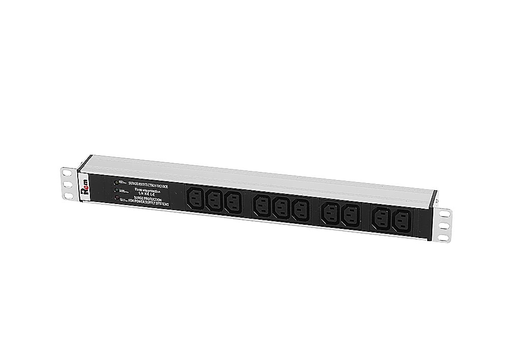 R-10-10C13-FI-440-Z - Блок розеток Rem-10 без шнура с фил. и инд., 10 IEC 60320 C13, вход IEC 60320 C14, 10 A, алюм., 19"