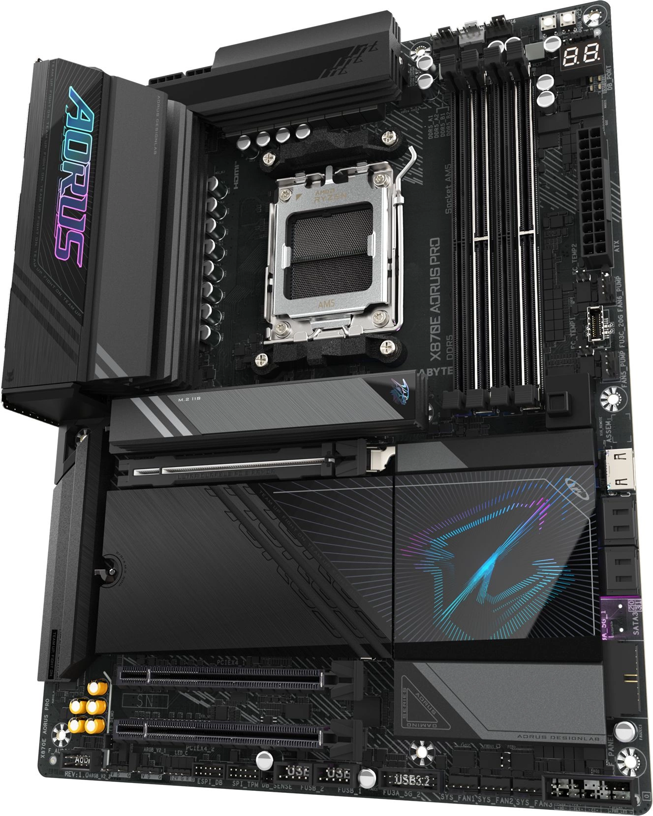 Материнская плата Gigabyte X870E AORUS PRO Socket AM5 AMD X870E 4xDDR5 ATX AC`97 8ch(7.1) 2.5Gg RAID+HDMI