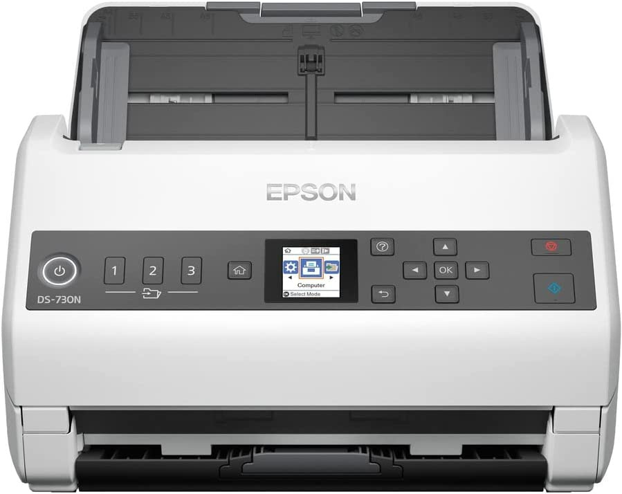 Сканер планшетный/протяжный Epson WorkForce DS-730N (B11B259401/B11B259502) A4 белый