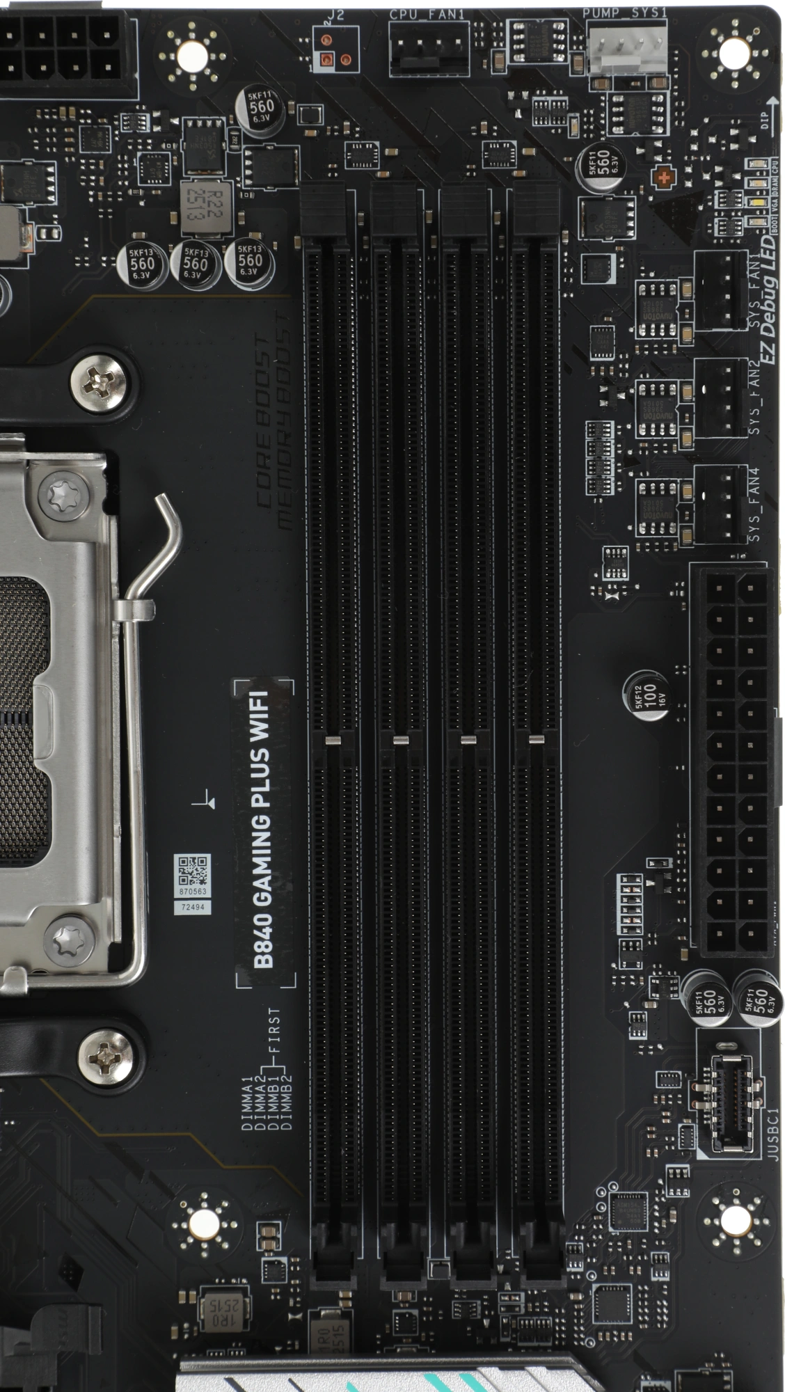 Материнская плата MSI B840 GAMING PLUS WIFI  Socket AM5 AMD B840 4xDDR5 ATX AC`97 8ch(7.1) 2.5Gg RAID+HDMI