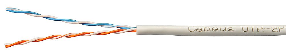 Cabeus UTP-2P-Cat.5e-SOLID-GY - Кабель витая пара UTP (U/UTP), категория 5e, 2 пары (24 AWG) , одножильный, серый (305 м)