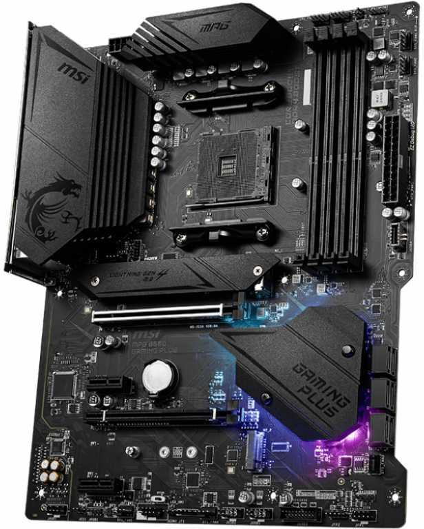 Материнская плата MSI MPG B550 GAMING PLUS Soc-AM4 AMD B550 4xDDR4 ATX AC`97 8ch(7.1) GbLAN RAID+HDMI+DP