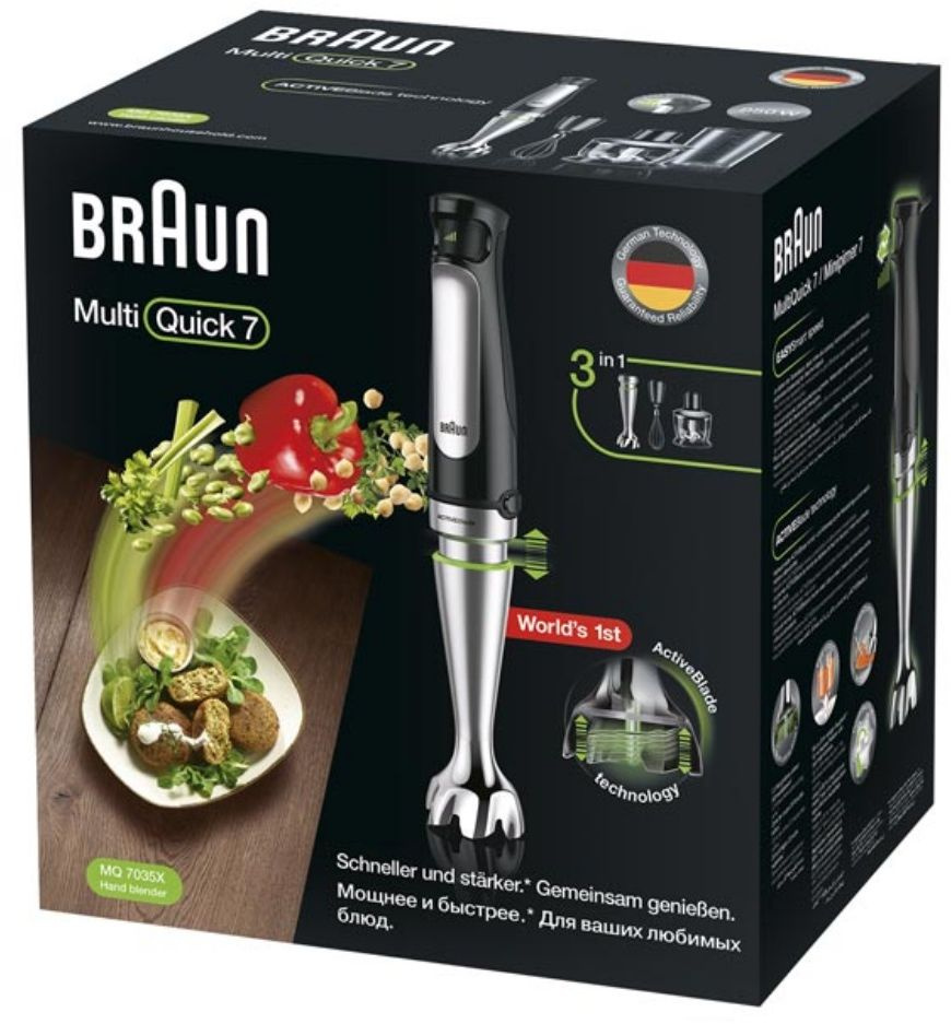 Блендер погружной Braun MQ7035X 850Вт черный