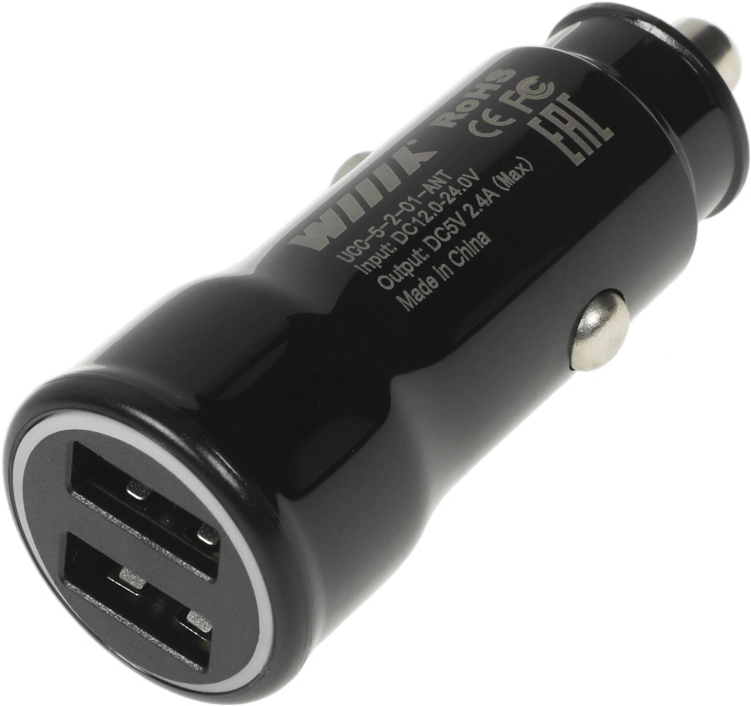 Автомобильное зар./устр. Wiiix UCC-5-2-01-ANT 2.4A (PD) 2xUSB универсальное черный