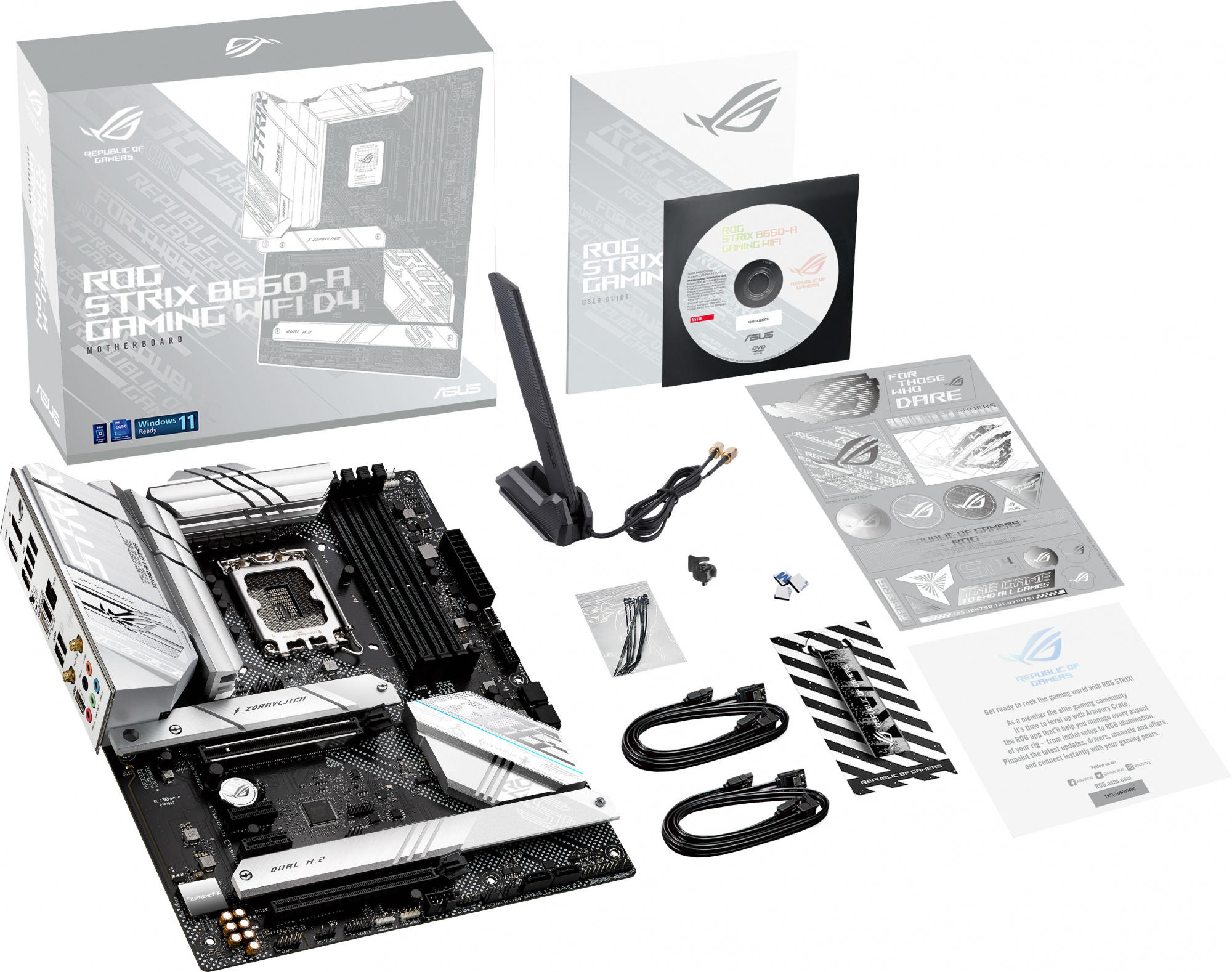 Материнская плата Asus ROG STRIX B660-A GAMING WIFI D4 Soc-1700 Intel B660 4xDDR4 ATX AC`97 8ch(7.1) 2.5Gg RAID+HDMI+DP
