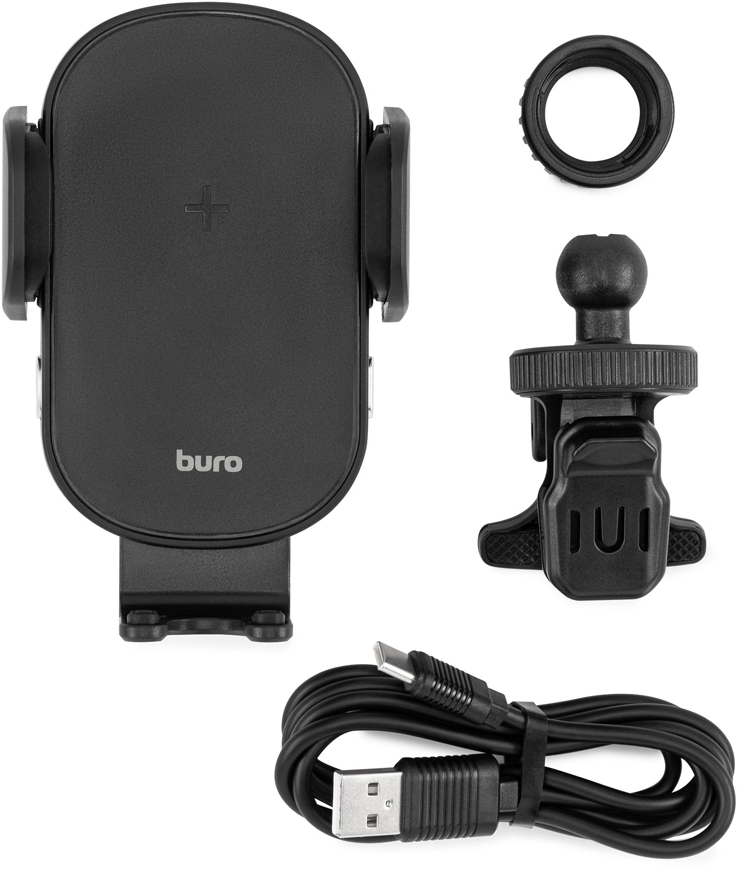 Автомобильное зар./устр. Buro BUQC15 15W 2.5A (QI) USB-C универсальное черный (BUQ15AC00BK)
