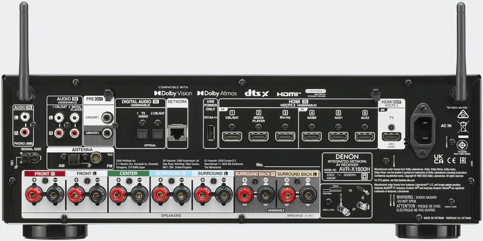 Ресивер AV Denon AVRX-1800HBK 7.2 черный