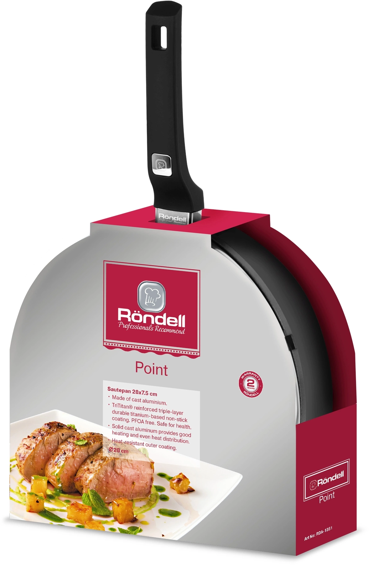 Сотейник Rondell Point RDA-1351 4.0л. d=28см (с крышкой) графитовый
