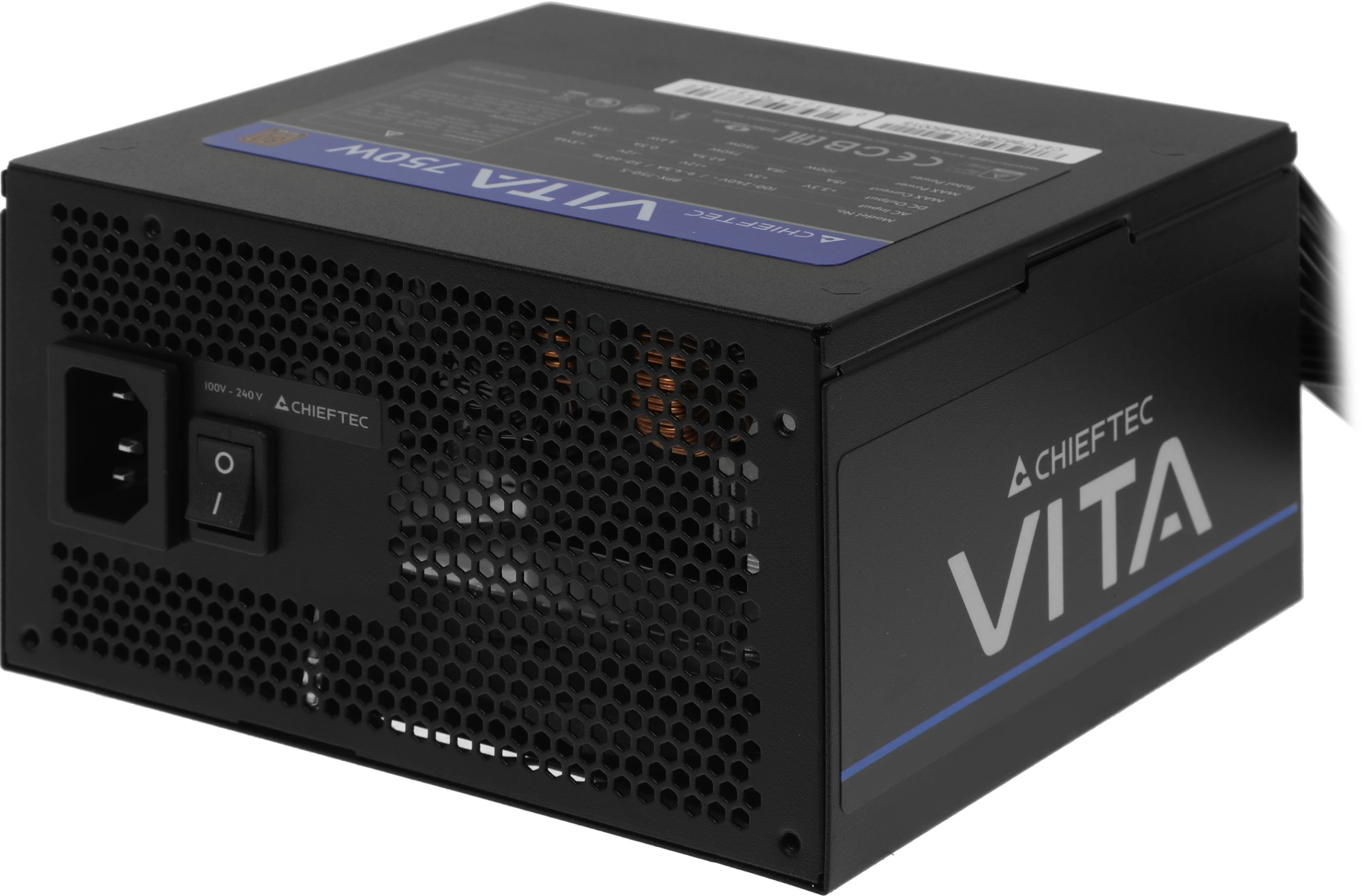 Блок питания Chieftec ATX 750W Vita BPX-750-S Gen.5 half mod 80+ bronze (20+4pin) APFC 120mm fan 6xSATA RTL