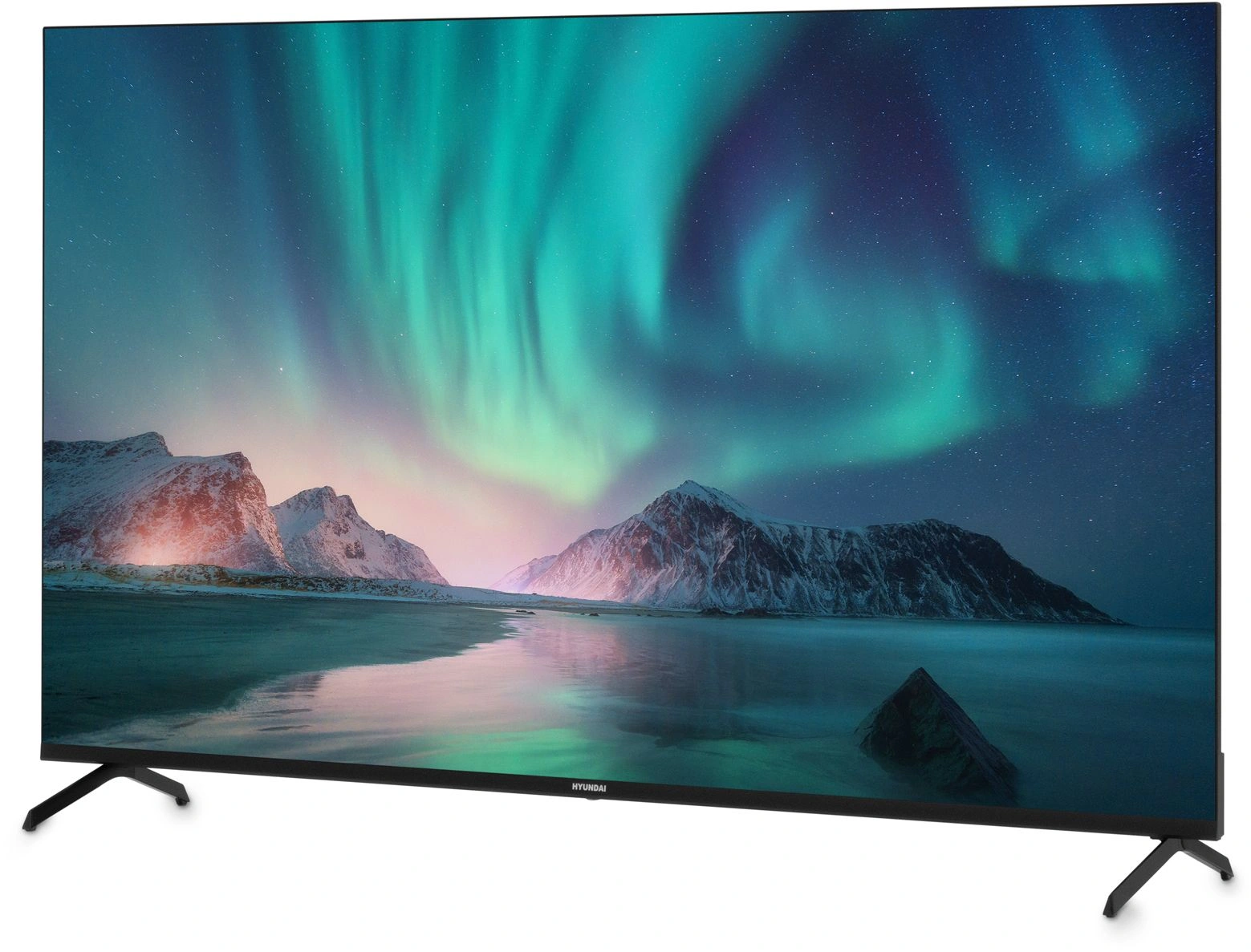 Телевизор LED Hyundai 55" H-LED55BU7006 Android TV Frameless Metal черный 4K Ultra HD 60Hz DVB-T DVB-T2 DVB-C DVB-S DVB-S2 USB WiFi Smart TV