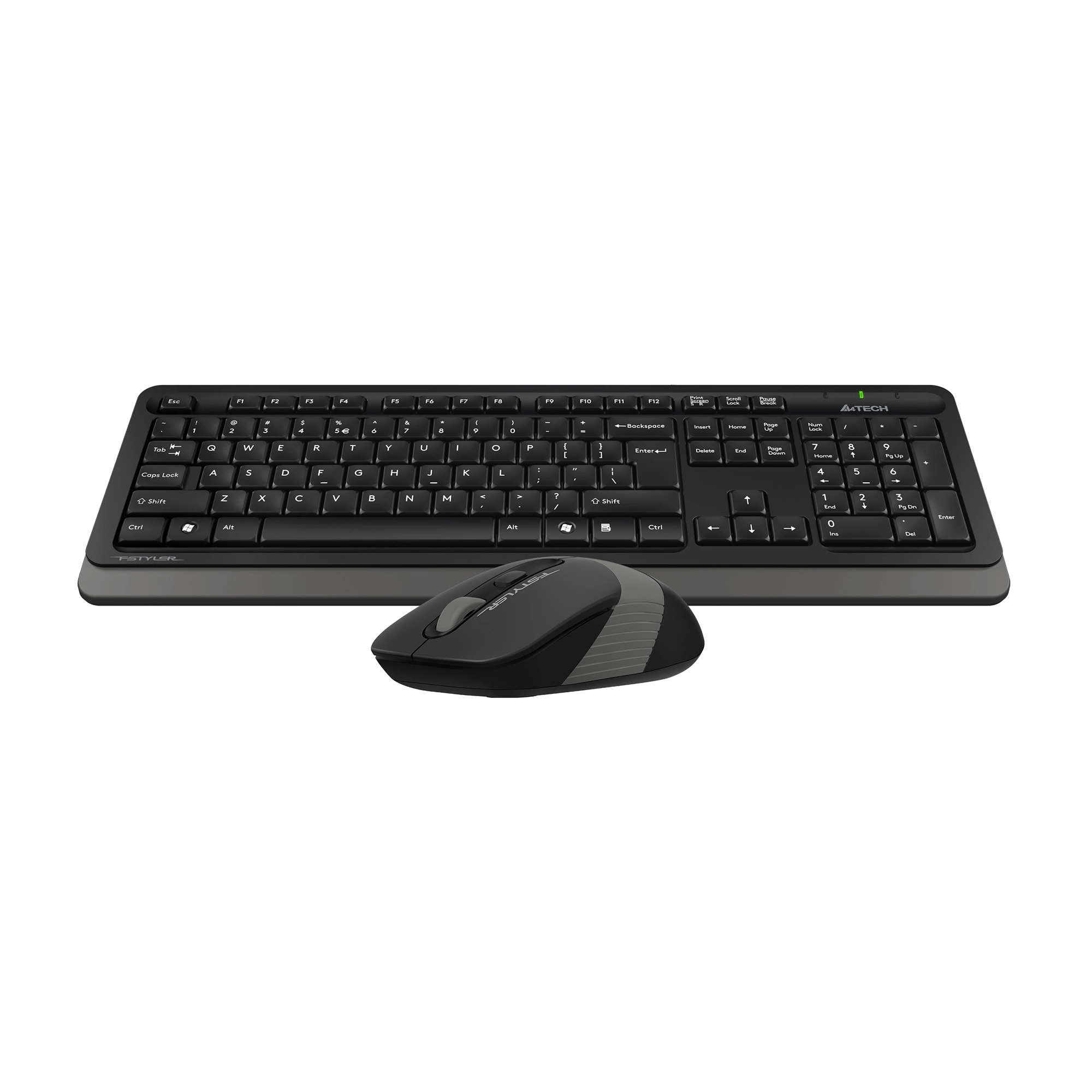 Клавиатура + мышь A4Tech Fstyler FG1010 клав:черный/серый мышь:черный/серый USB беспроводная Multimedia (FG1010 GREY)