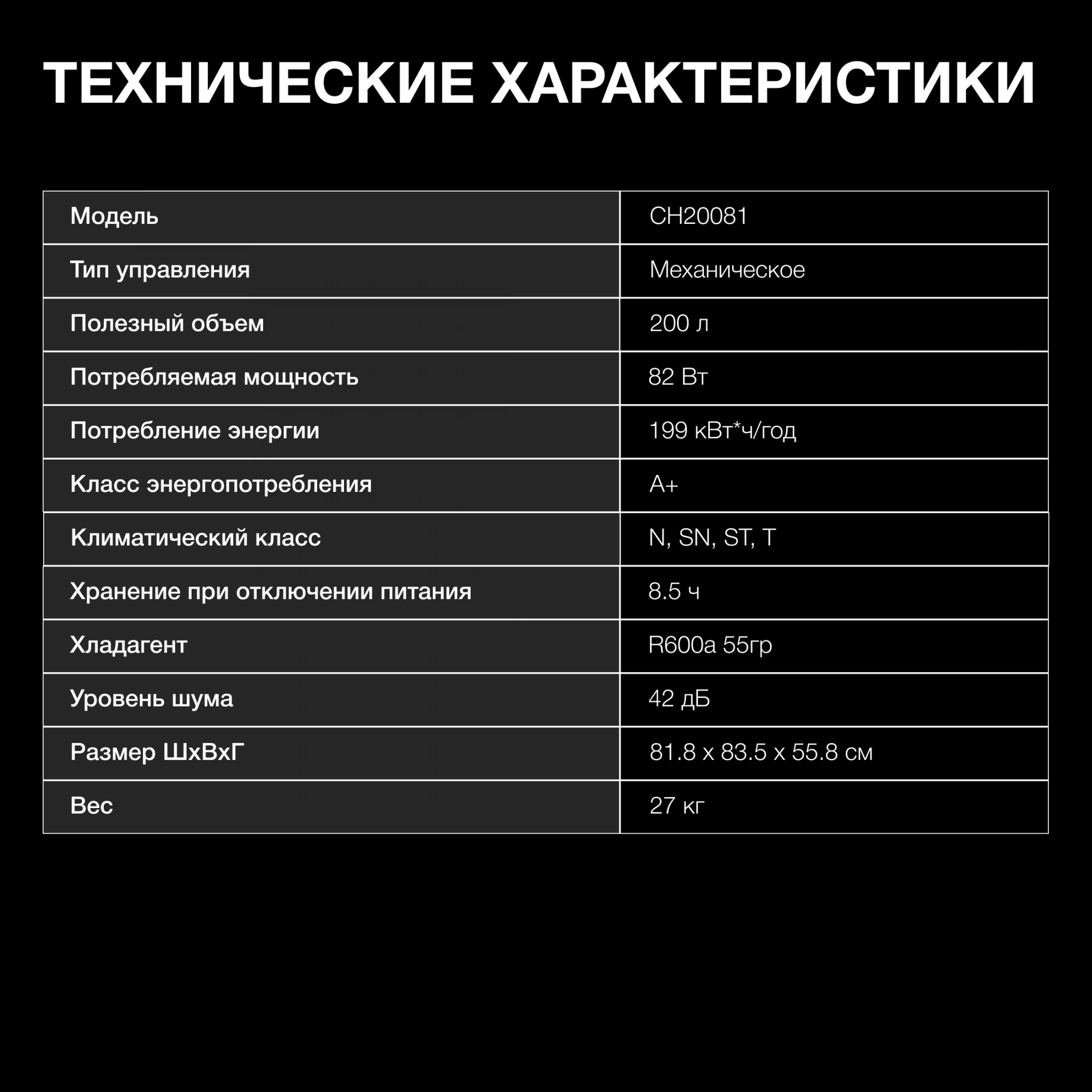 Морозильный ларь Hyundai CH20081 белый 82Вт