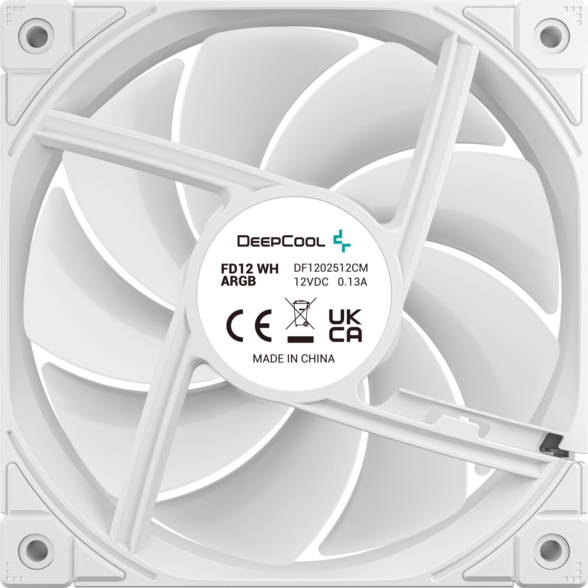 Вентилятор для корпуса Deepcool FD12 ARGB 120х120x25 белый 4-pin 26.9дБ (R-FD12-WHAPN1-G) Ret