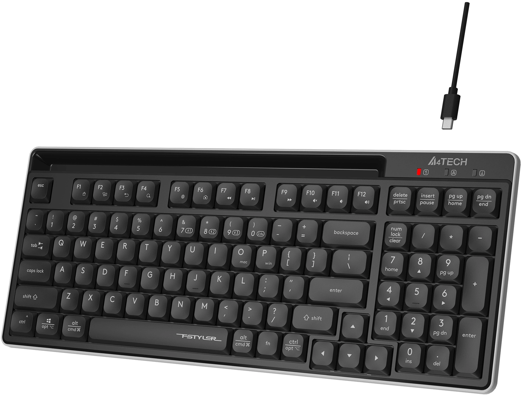 Клавиатура A4Tech FBX70C черный USB беспроводная BT/Radio slim