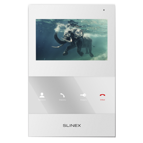SQ-04M white - Цветной видеодомофон, настенный, 4.3" TFT LCD дисплей 16:9, разрешение экрана 480х272. Подключение 2-х вызывных панелей и 2-х видеокамер. Запись фото или видео на microSD карту до 32 ГБ