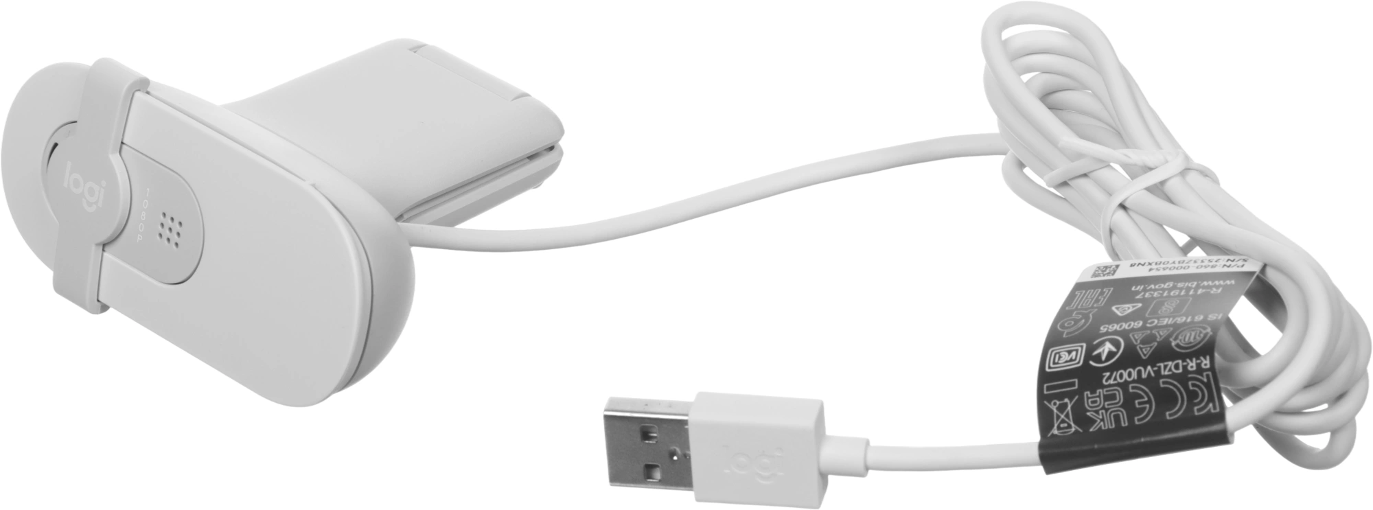 Камера Web Logitech HD Webcam Brio 100 белый 2Mpix (1920x1080) USB-A с микрофоном (960-001618)