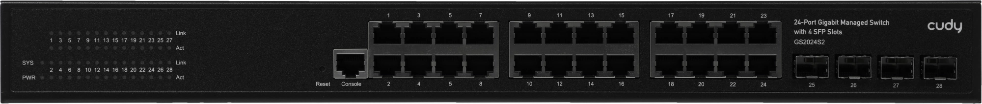 Коммутатор Cudy GS2024S2 (L2) 24x1Гбит/с 4SFP управляемый