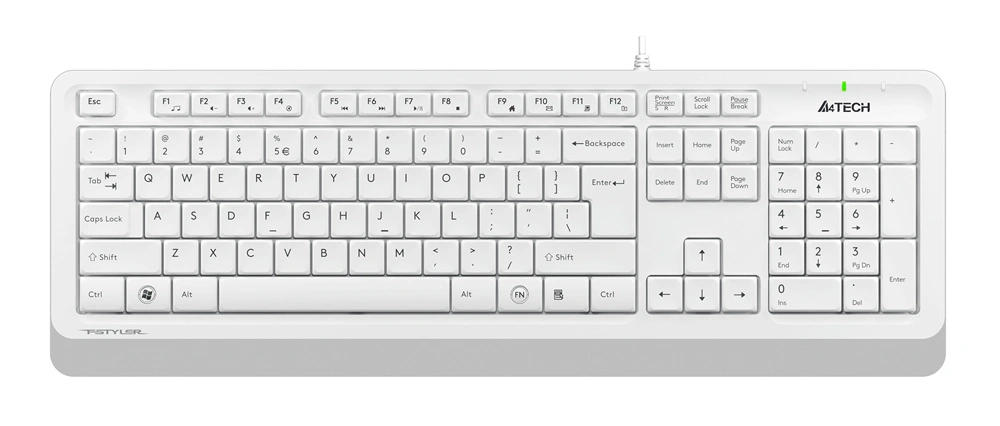 Клавиатура A4Tech FK10 белый/серый USB (FK10 WHITE) кабель 1.5м
