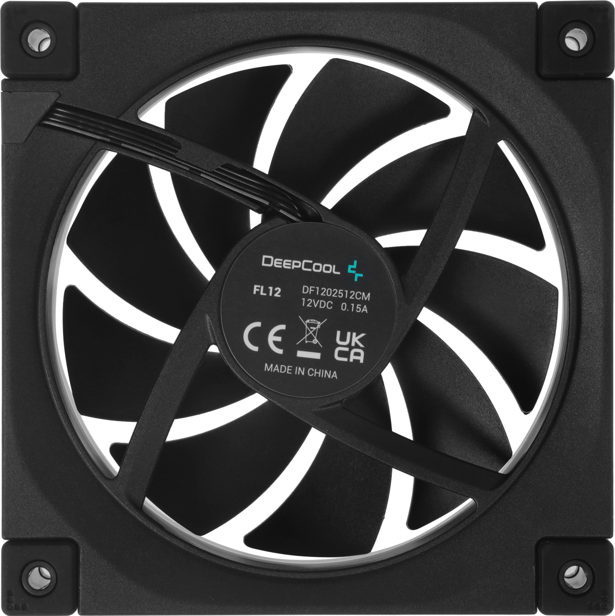 Вентилятор для корпуса Deepcool FL12 ARGB 120х120x25 черный 4-pin 32дБ (R-FL12-BKAPN1-G) Ret