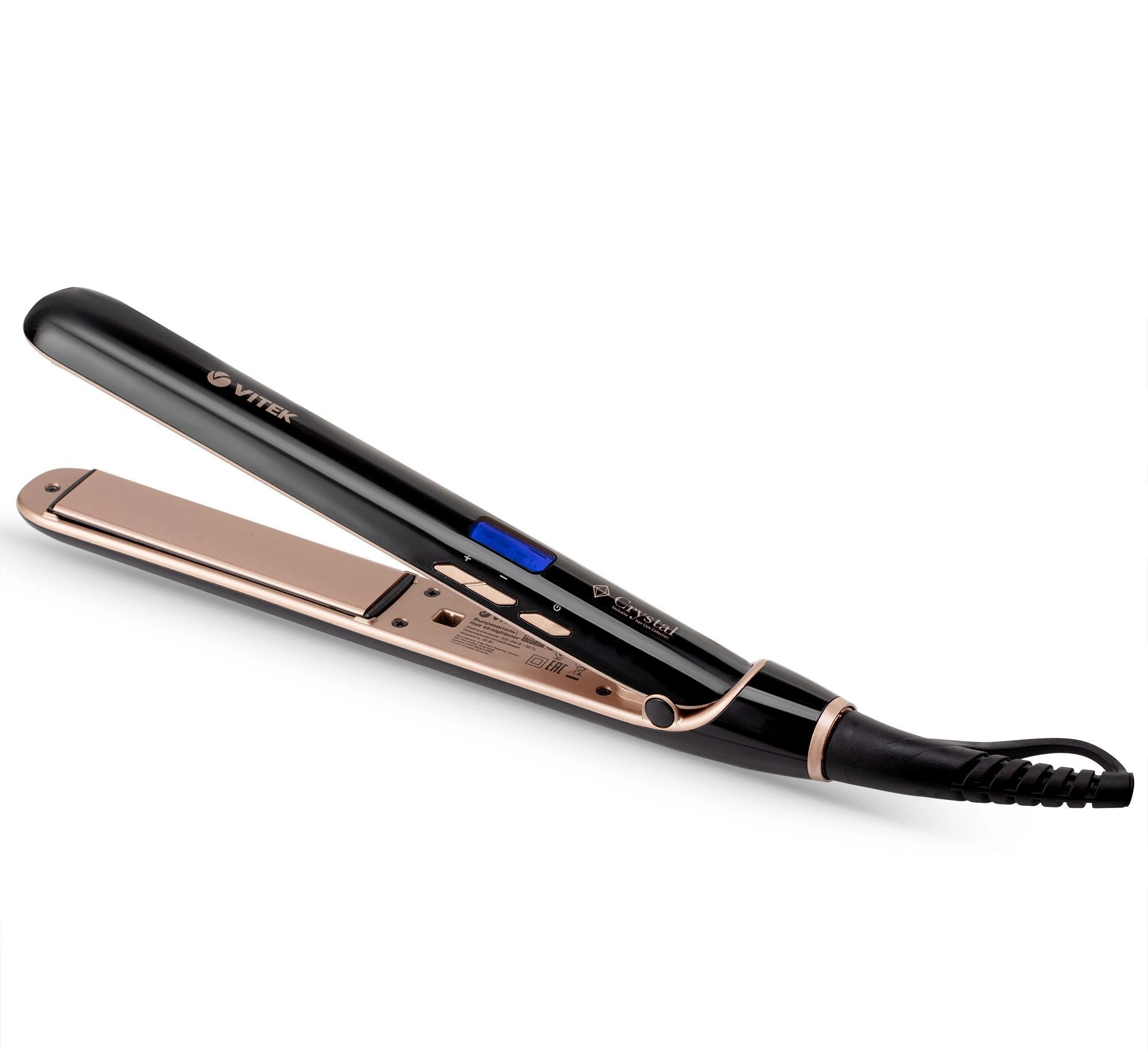 Выпрямитель Vitek Crystal VT-8410 45Вт черный макс.темп.:230С покрытие:керамико-турмалиновое