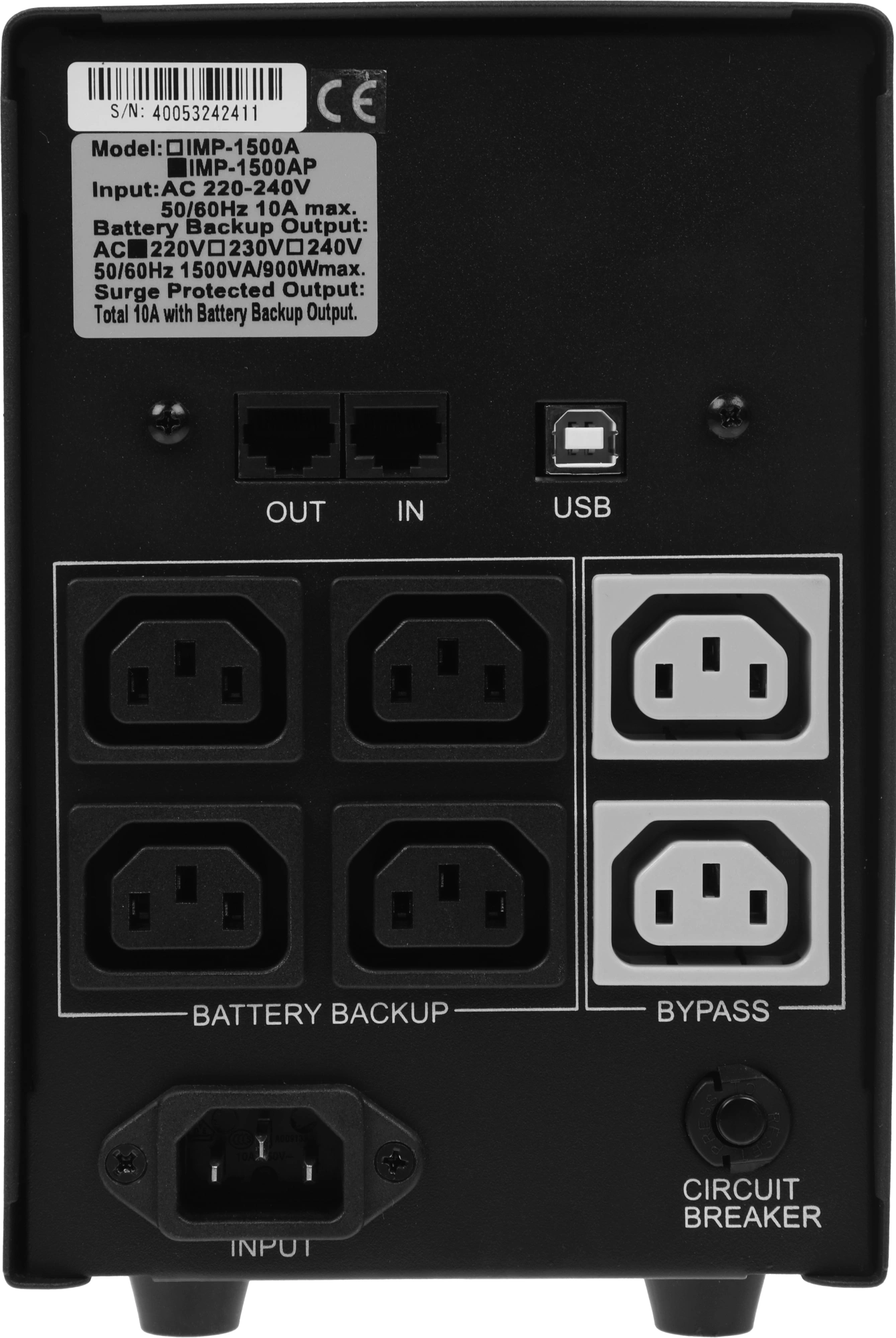 Источник бесперебойного питания Powercom Imperial IMP-1500AP 900Вт 1500ВА черный