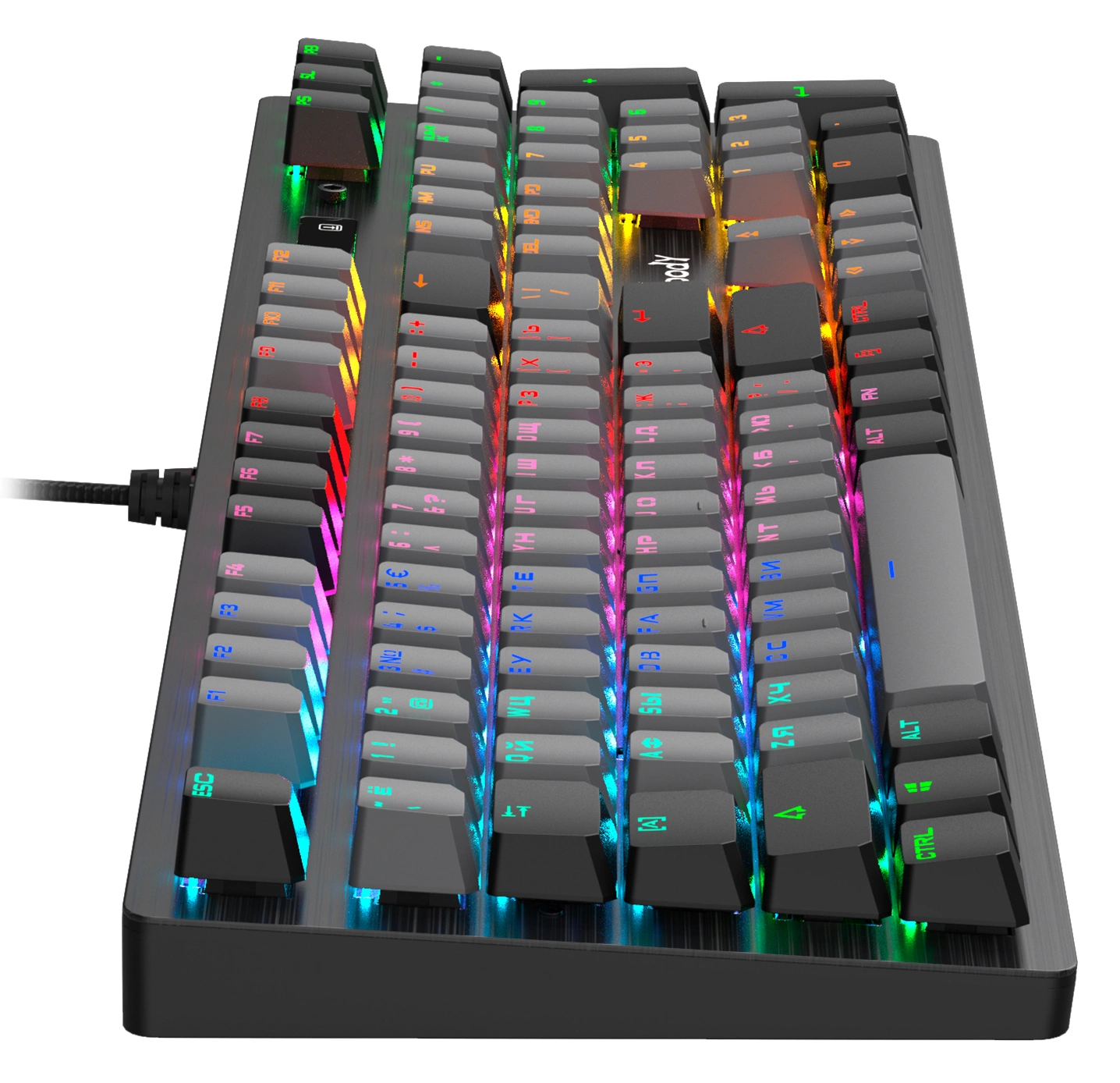 Клавиатура A4Tech B828N черный/серый USB for gamer LED (B828N (GREY+BLACK)) кабель 1.8м