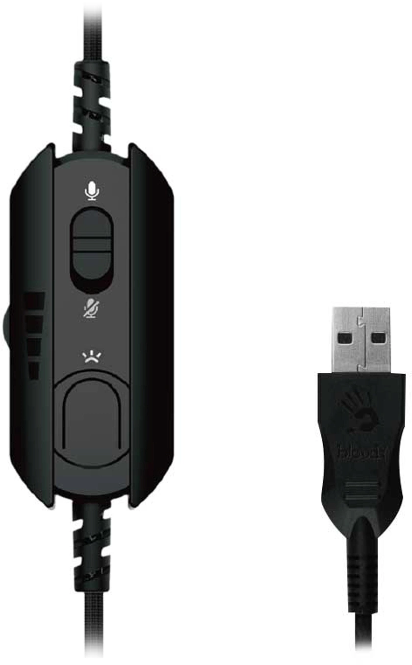 Наушники с микрофоном A4Tech Bloody G570 черный/серый 2м мониторные USB оголовье (G570 (BLACK+GREY) USB)