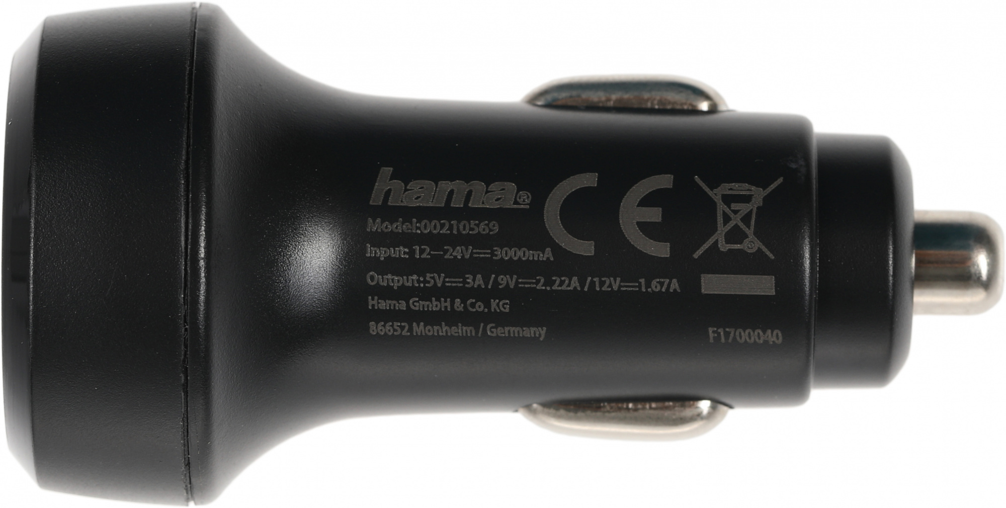 Автомобильное зар./устр. Hama H-210569 20W 1.67A+3A+2.22A (PD) USB универсальное черный (00210569)