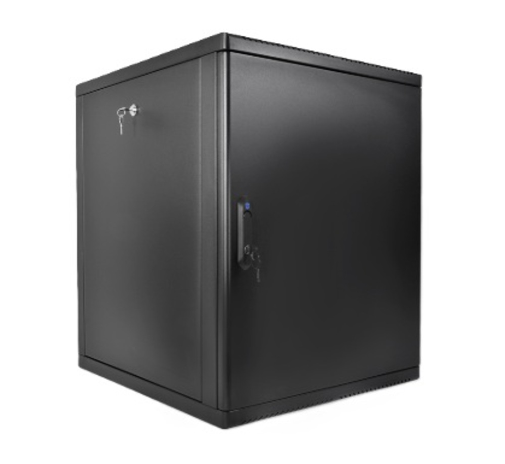 ШРН-М-12.650.1-9005 - Шкаф 19" телеком навесной разборный 12U (600 × 650) съемные стенки, дверь металл, чёрный, ЦМО
