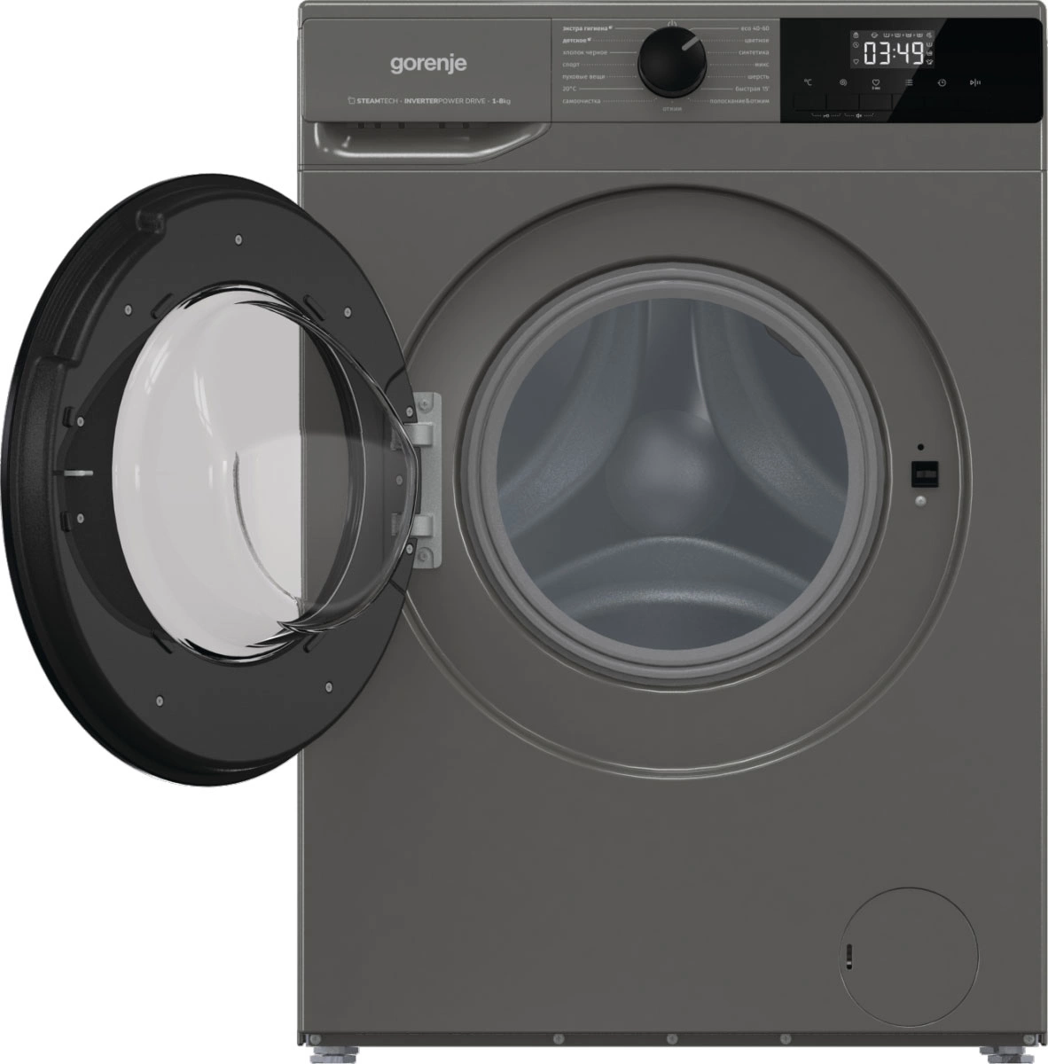 Стиральная машина Gorenje WNHPI84AS/AR класс: A загр.фронтальная макс.:8кг темно-серый инвертор