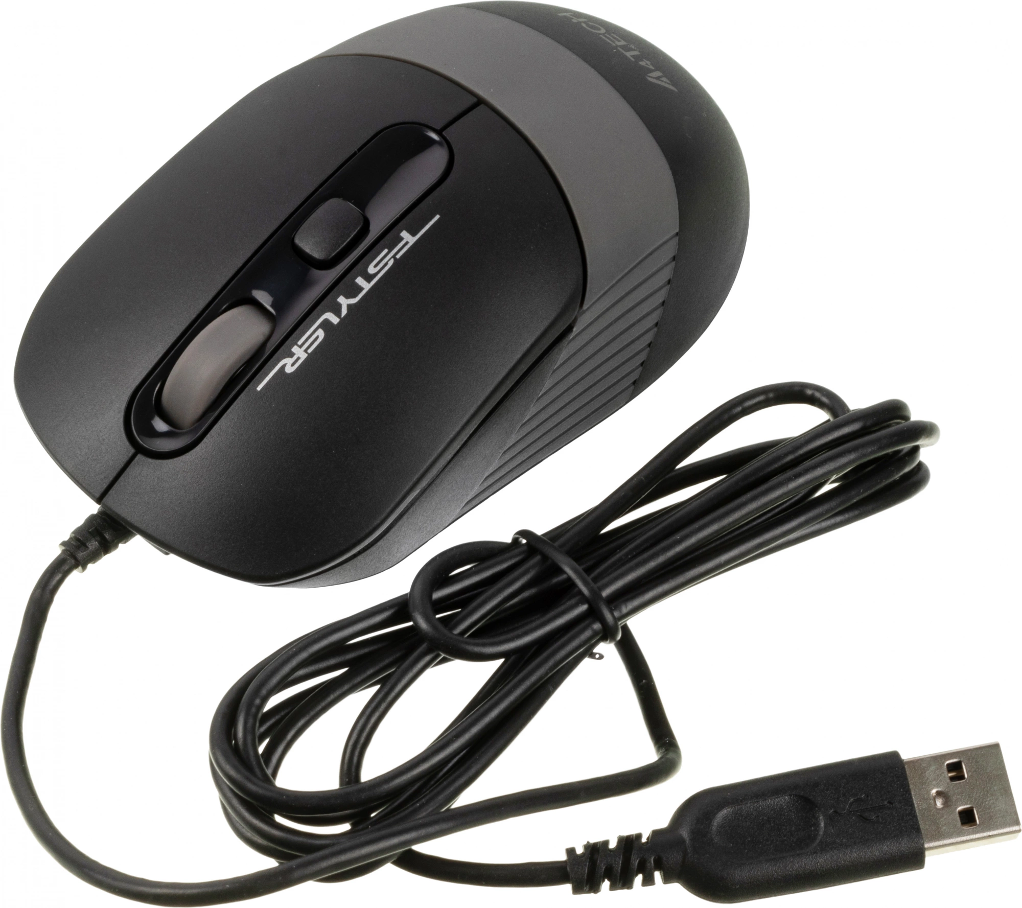 Мышь A4Tech Fstyler FM10 черный/серый оптическая 1600dpi USB 4but (FM10 GREY)