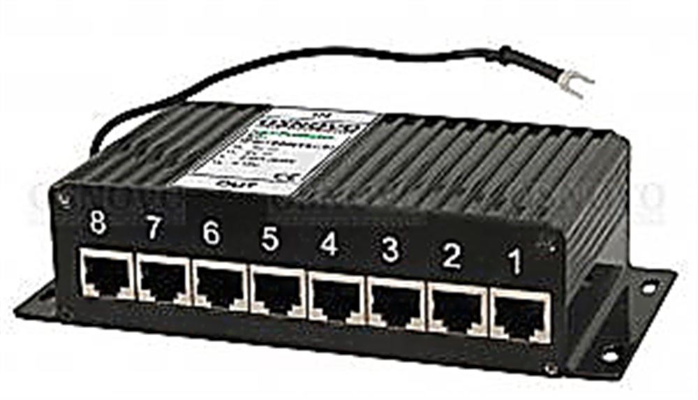 SP-IP8/1000(ver2) Устройство грозозащиты для локальной вычислительной сети (скорость до 1000 Мбит/с) на 8 портов.